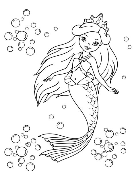 Mermaid Princess Coloring Page