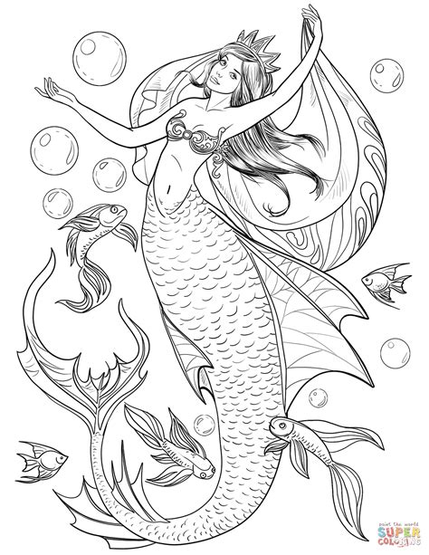 Mermaid Printable Coloring Pages