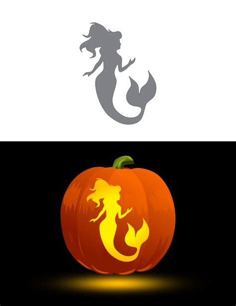 Mermaid Pumpkin Carving Patterns