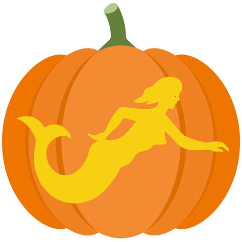 Mermaid Pumpkin Carving Stencils