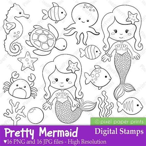 Mermaid Shrinky Dink Templates