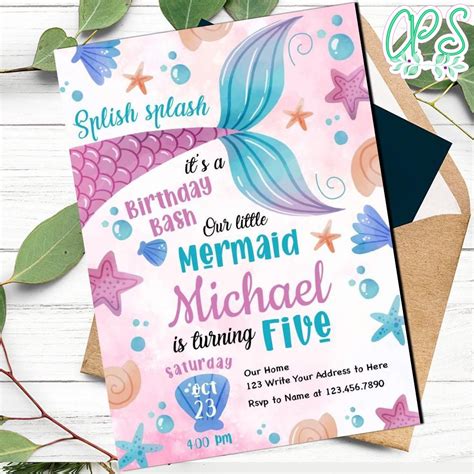 Mermaid Tail Invitation