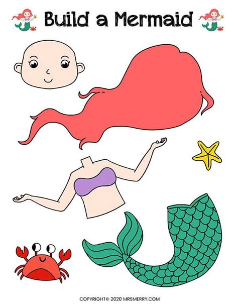 Mermaid tail template printable design printable crafts for kids