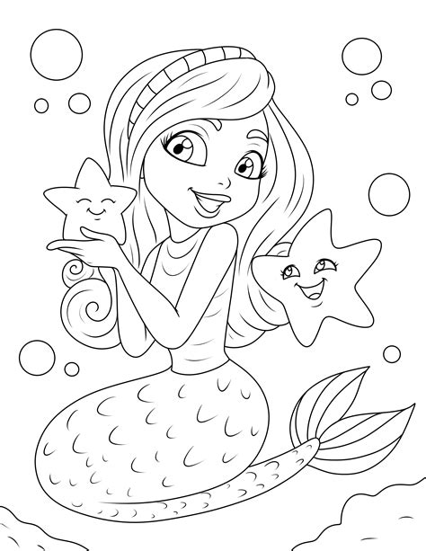 Mermaids Coloring Page