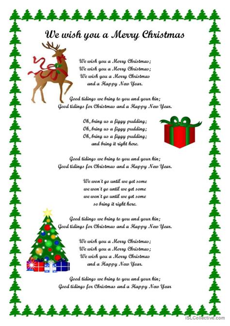 Merry Christmas Lyrics Printable