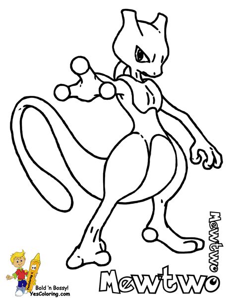 Mewtwo Colouring Page