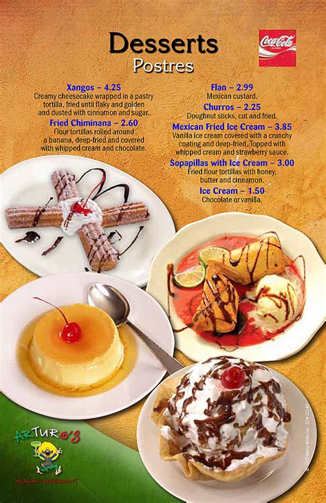 Mexican Desserts Menu