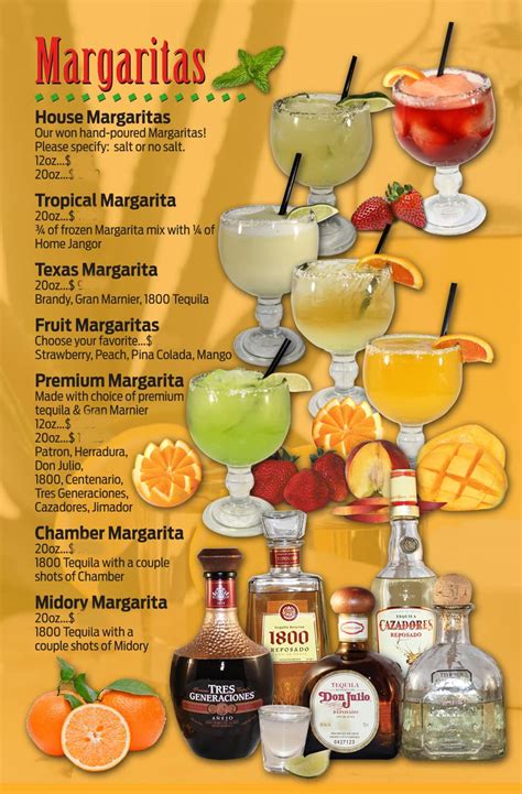 Mexican Drinks Menu