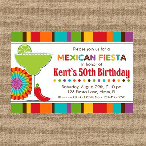 Mexican fiesta invitation template 3