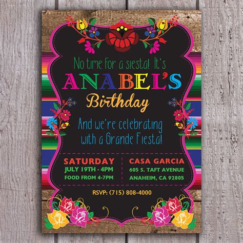 Traditional Mexican party invitation templates