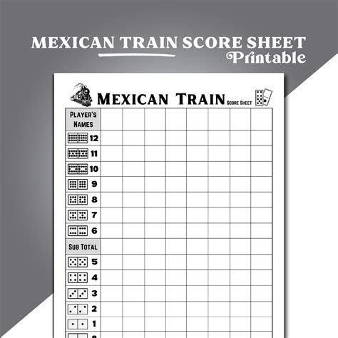 Mexican Train Dominoes Domino Template