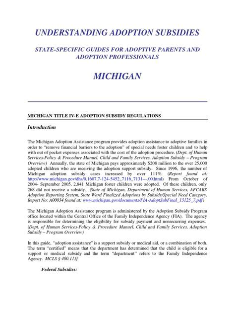 Michigan Adoption Subsidy Payments Gallery 9