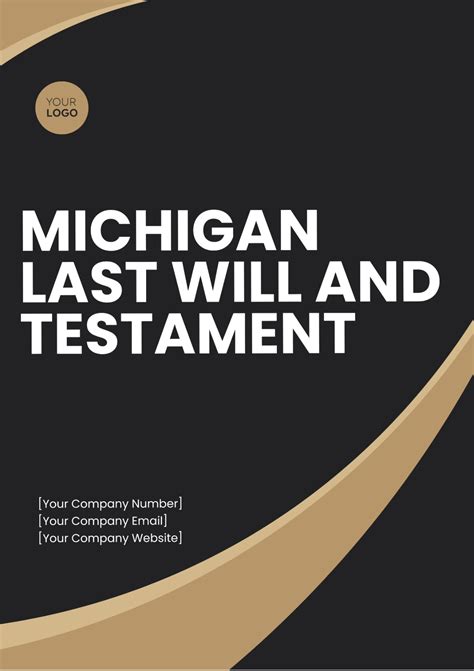 Michigan Last Will and Testament Template Download