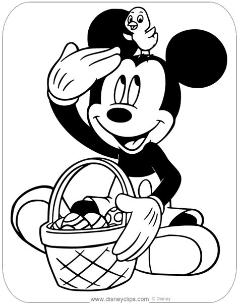 Mickey Mouse Easter coloring page