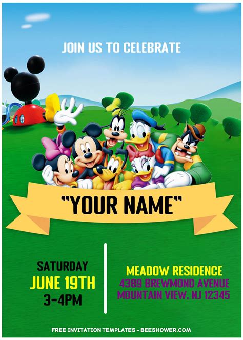 Mickey Mouse and friends invitation