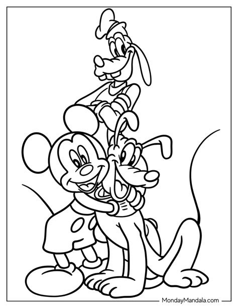 Mickey Mouse and Pluto coloring page