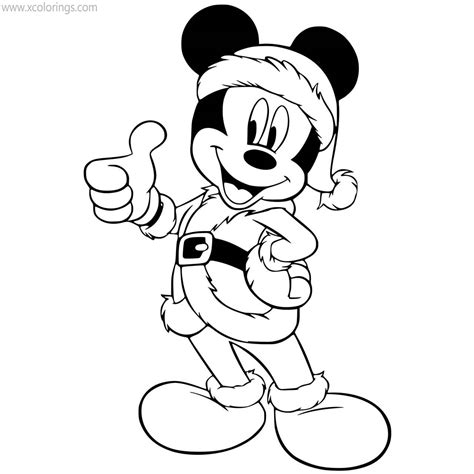 Mickey Mouse Christmas Coloring Pages to Print