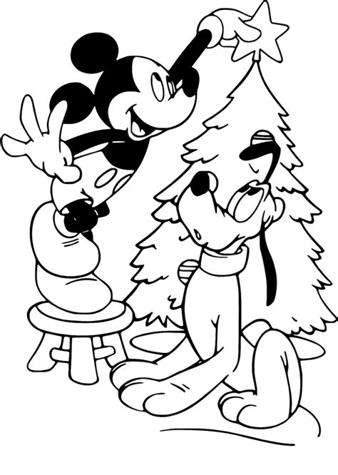 Mickey Mouse Christmas Coloring Pages to Print