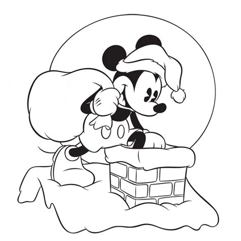 Mickey Mouse Christmas Coloring Pages to Print