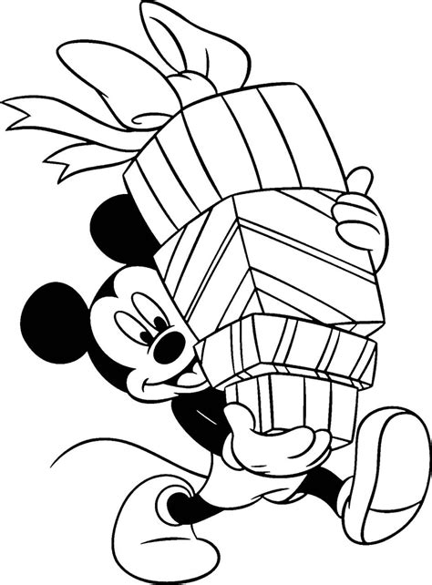 Mickey Mouse Christmas Coloring Pages to Print