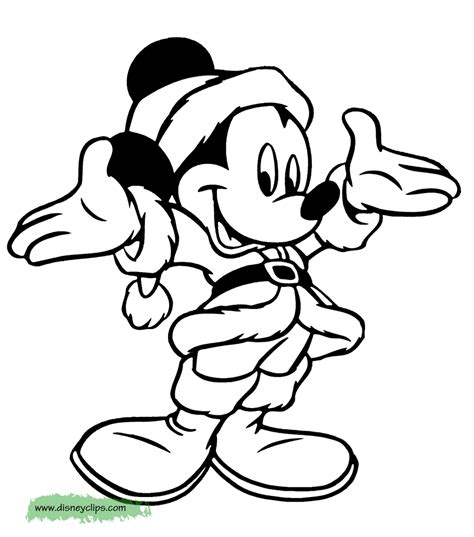 Mickey Mouse Christmas Coloring Pages to Print