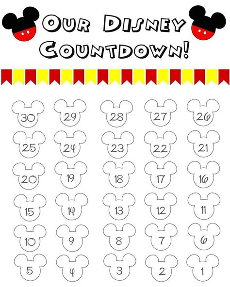 Mickey Mouse Countdown Calendar