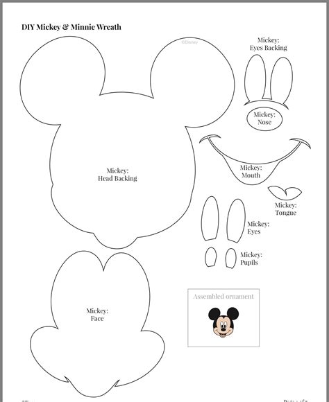 Mickey Mouse Craft Template