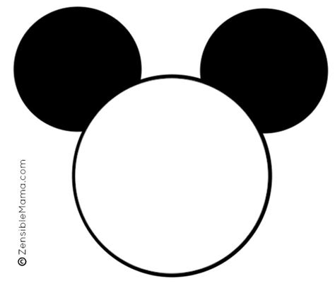 Mickey Mouse Ears Printable Template for Kids