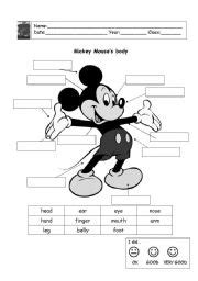 Mickey Mouse Educational Worksheet Template