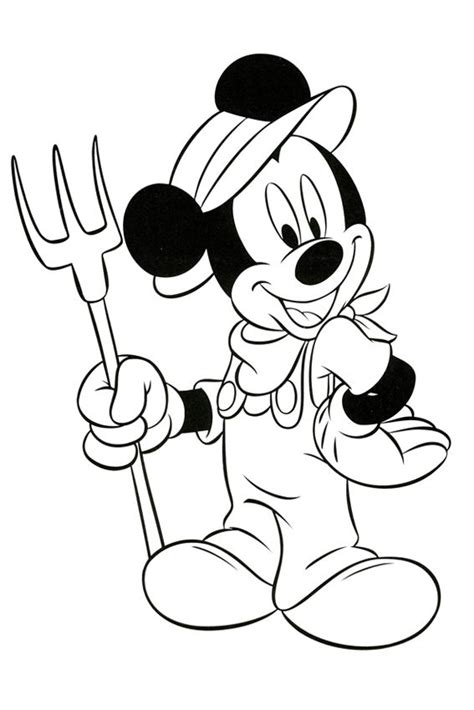 Mickey Mouse farm coloring page