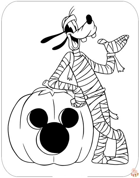 Mickey Mouse Halloween Coloring Page 1