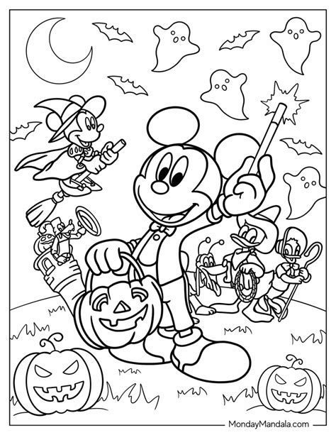 Mickey Mouse Halloween Coloring Page 3