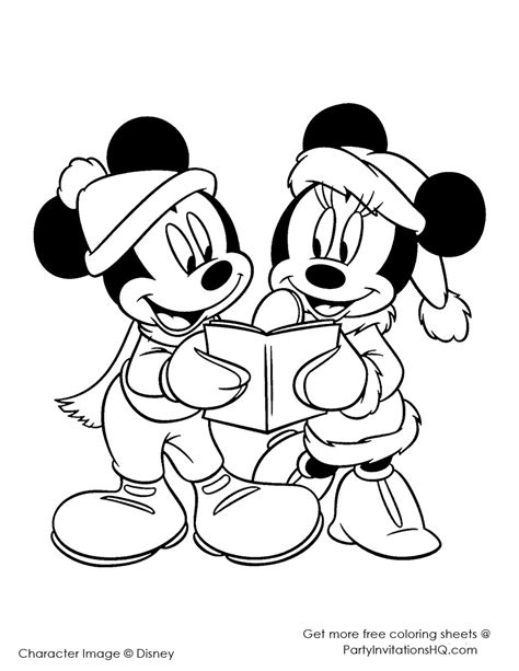 Mickey Mouse holiday coloring page