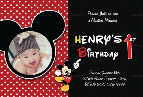 Mickey Mouse Invitation Wording