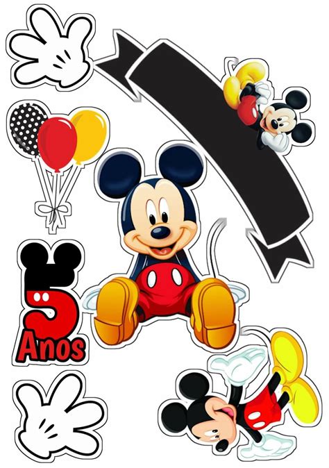 Mickey Mouse with Balloons Cake Topper