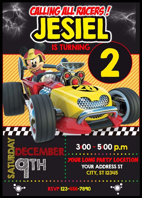 Mickey Roadster Racers Party Invitations