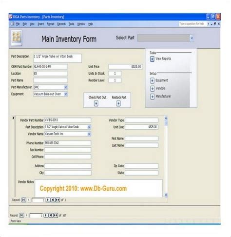 Microsoft Access Inventory Template