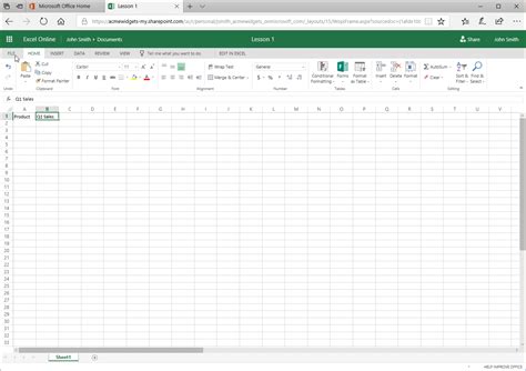 Microsoft Excel Online