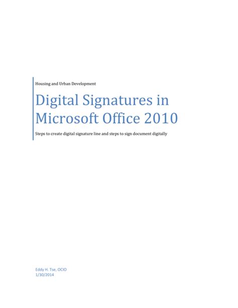 Microsoft Office Digital Signature