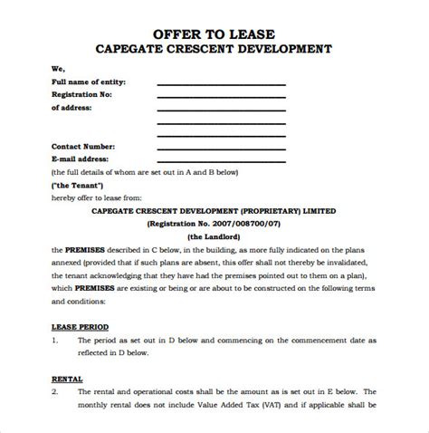 Microsoft Office Rental Agreement Template Guidelines