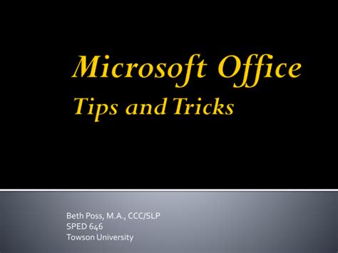 Microsoft Office Tips 1