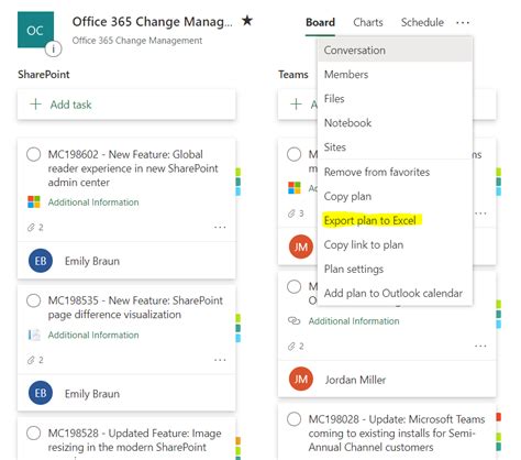 Microsoft Planner Export to Excel