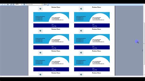 Microsoft Publisher Business Card Template Designs