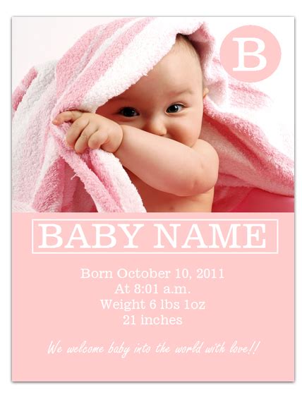 Microsoft Word baby birth announcement templates