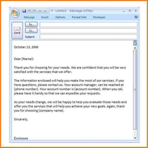 Microsoft Word Email Template