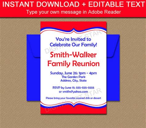 microsoft word family reunion template