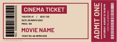 Microsoft Word Movie Ticket Templates