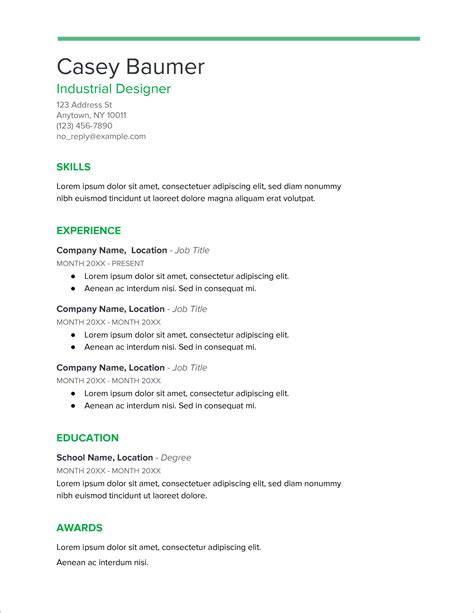 Microsoft Word Resume Template