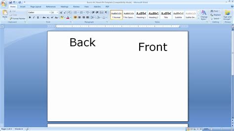 Image of Microsoft Word template card