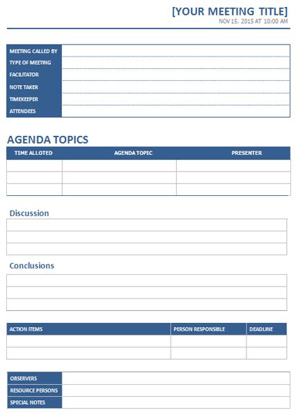 Meeting Minutes Template